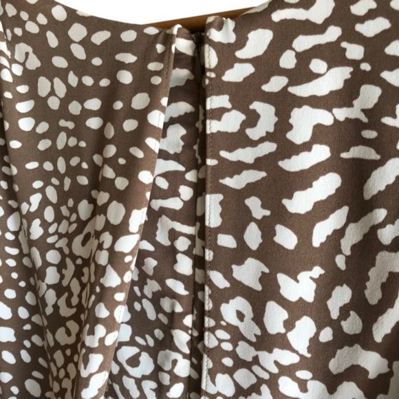 Adrianna Papell Dress Size US 4 Neutral Tan and White Animal Print - Picture 8 of 14